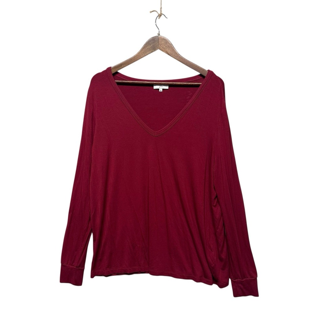 Universal Standard By J Crew‎ Womens Size XL V-Neck Tee T-Shirt Long Sleeve Red